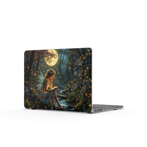 Moonlit Fairy Forest Girl Clear MacBook Case