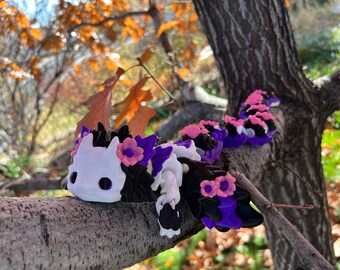 Drukowany w 3D ruchomy smok aksolotl: zabawka sensoryczna w kształcie ogona z żywym kwiatem