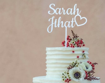 Cake Topper | WEDDING | personalized wooden names with heart | cake topper cake topper cake decoration wedding cake