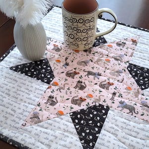 Cat lover table decor, cat lover table topper, cat lover gift, reversible table topper, cat wall art, fashionista cats