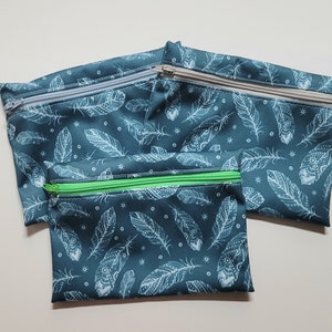 Reusable snack bag, PUL snack bag, waterproof snack bag, waterproof zippered pouch, washable snack pouch, small PUL snack bag, kid snack bag