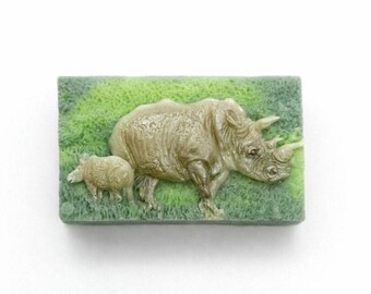 Rhino Goat Milk Soap, Safari Animal Soap, Rhinoceros Soap Bar, Kids Bath Soap, Handmade Animal Soap Gift