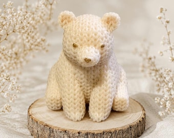 Polar Bear Goat Milk Soap, Knitted Bear Soap, Woodland Baby Shower Favor, Handmade Moisturizing Soap, Nursery Decor Gift