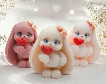 Set of 3 Bunny Soap, Cute Easter Gift, Goat Milk Soap, Baby Shower Favor, Handmade Bunny Soap Set