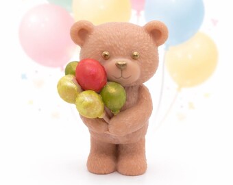 Teddy Bear Goat Milk Soap with Balloons – Birthday Party Favor, Gentle Moisturizing Lather