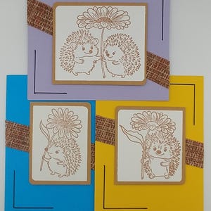 Cartes de voeux faites main hérissons