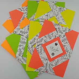 Merci Cartes de voeux faites main à thème botanique