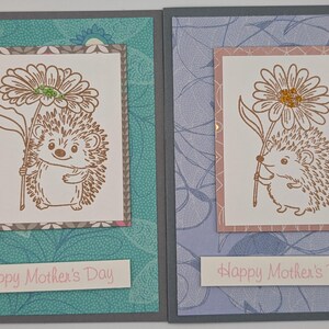 Cartes de voeux hérisson faites main pour la fête des mères