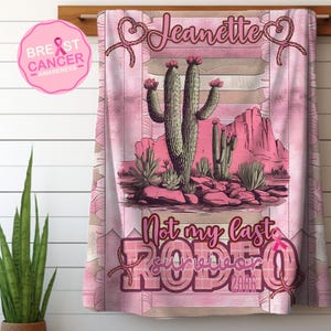 Breast Cancer Survivor Blanket, Customized cozy throw gift for Cancer Fighter, Cancer Awareness Blanket, Pink Ribbon, Custom Name Blanket