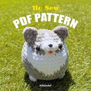 No Sew Husky Crochet Pattern - Amigurumi Dog PDF - Easy Puppy Gift for Dog Lovers