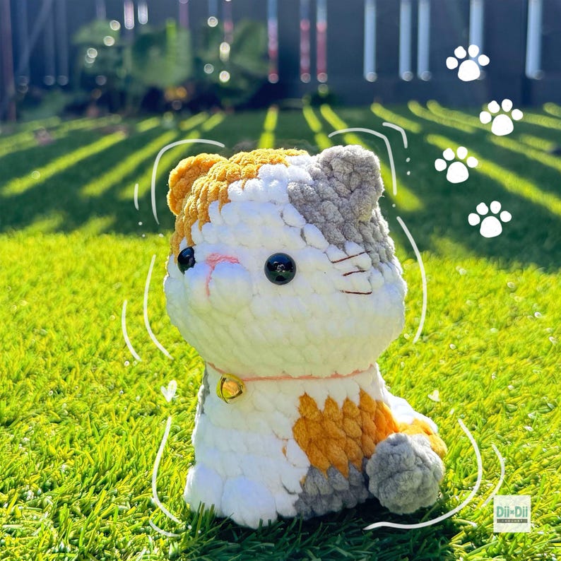 Calico Cat Crochet Pattern – No-Sew Amigurumi Kitten Plushie, Beginner-Friendly PDF