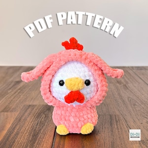 Chicken Crochet Pattern - Easter Amigurumi Plushie PDF - Basket Filler Toy