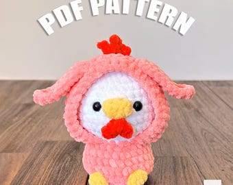 Huhn Häkelanleitung - Ostern Amigurumi Plüschtier PDF - Korbfüller Spielzeug