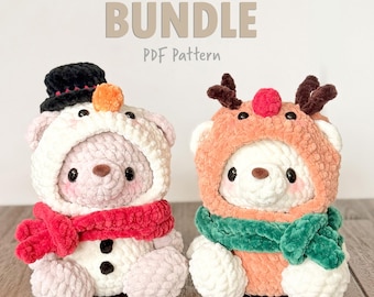 サンタクロースのかぎ針編みパターン - 編みぐるみクリスマス