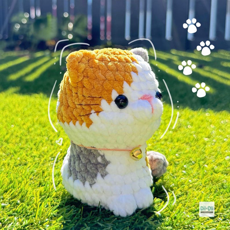 Calico Cat Crochet Pattern – No-Sew Amigurumi Kitten Plushie, Beginner-Friendly PDF