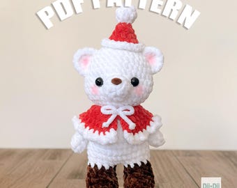 Weihnachtsmann Bär Häkelanleitung - Weihnachtsfeiertage Amigurumi Anleitung PDF