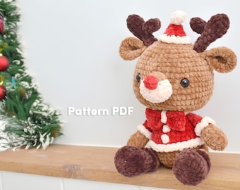 Reindeer Crochet Pattern -Christmas Amigurumi - Digital PDF