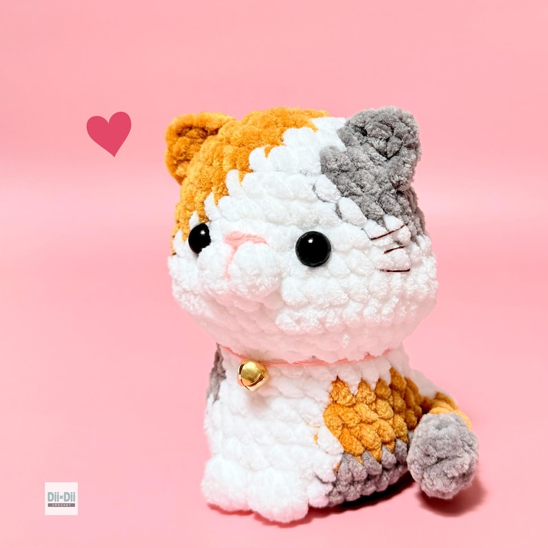 Calico Cat Crochet Pattern – No-Sew Amigurumi Kitten Plushie, Beginner-Friendly PDF