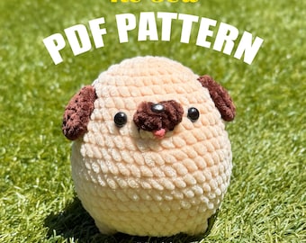 No Sew Pug Crochet Pattern - Amigurumi Dog PDF - Easy Puppy Gift for Dog Lovers