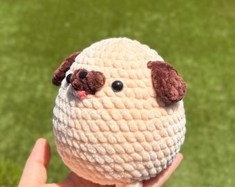 縫わないパグのかぎ針編みパターン - 犬あみぐるみPDF - 犬好きの方へ