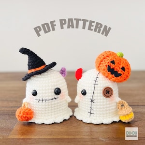Ghost Crochet PATTERN - Halloween Amigurumi - Autumn Ghost Plushies - PDF Digital Download