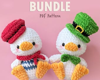 Lot de motifs 2 en 1 au crochet - Amigurumi Saint-Patrick et style français PDF