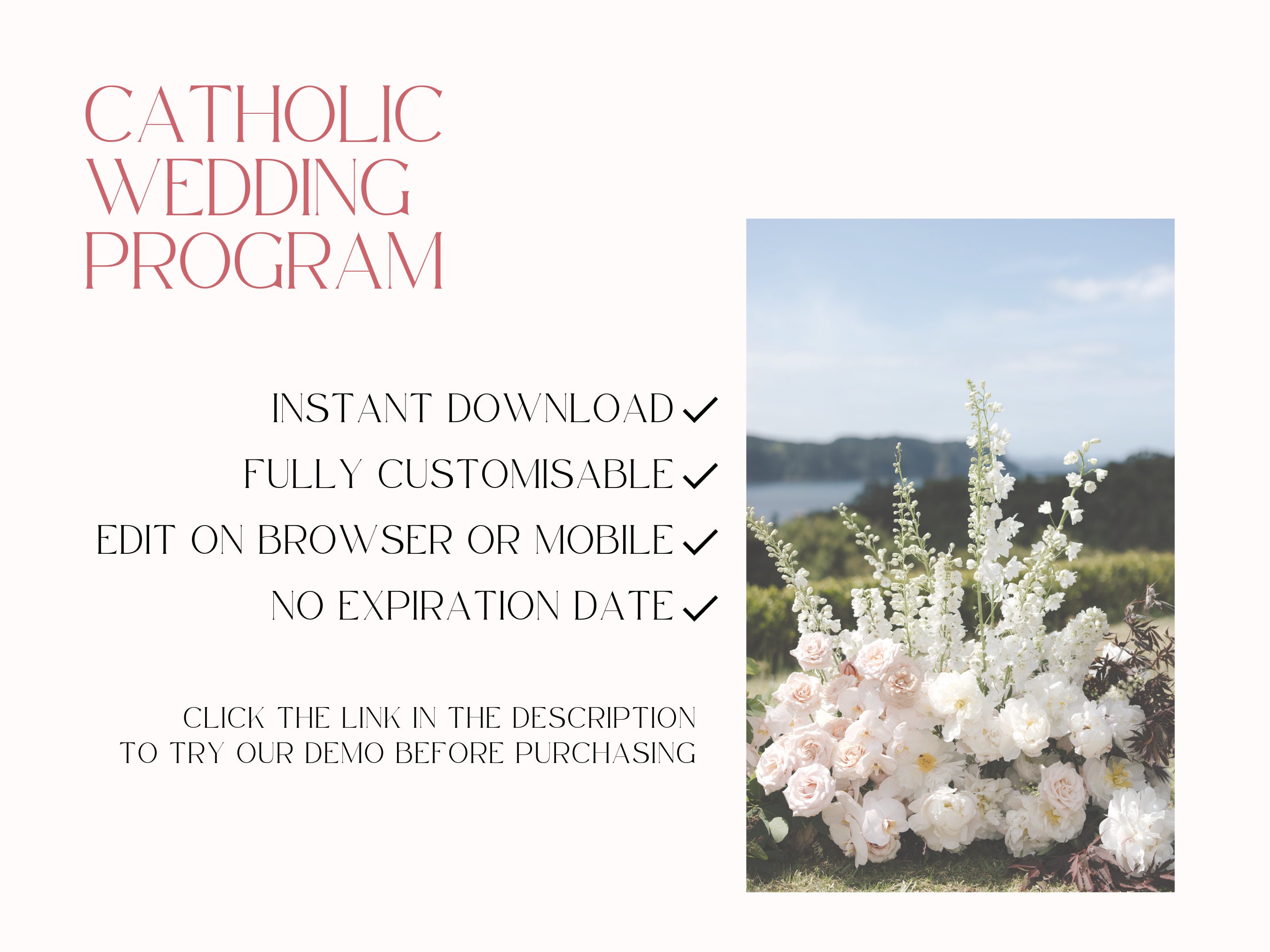 Catholic Wedding Program Template Catholic Wedding Program - Etsy
