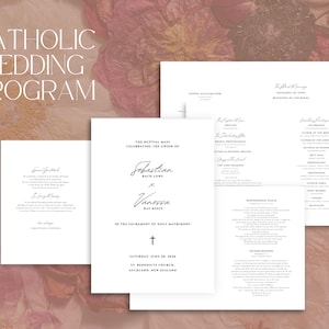 Catholic Wedding Program Template, Catholic Wedding Program, Church Program, Wedding Program, Wedding Program Template, Wedding Of Service