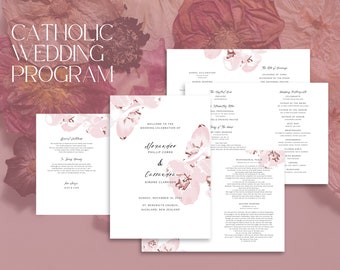 Catholic Wedding Program Template, Catholic Wedding Program, Church Program, Wedding Program, Wedding Program Template