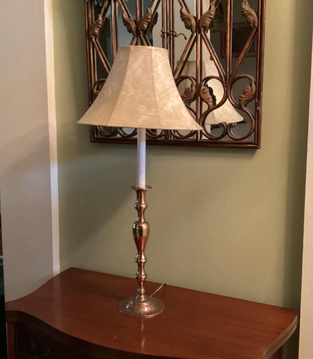 Vintage Baldwin Brass Candlestick Lamp: Colonial Williamsburg Style ...