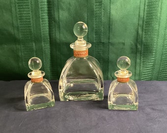 Agraria Large and Two Petite Sizes Empty Diffuser Oil Bottles With Ball Stopper - Set of 3