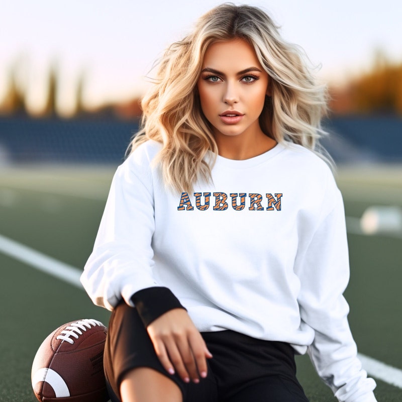 Chicka-D NCAA Auburn Tigers Women's Burnout Campus Pullover Sweatshirt - Oatmeal, Large, Officially Licensed