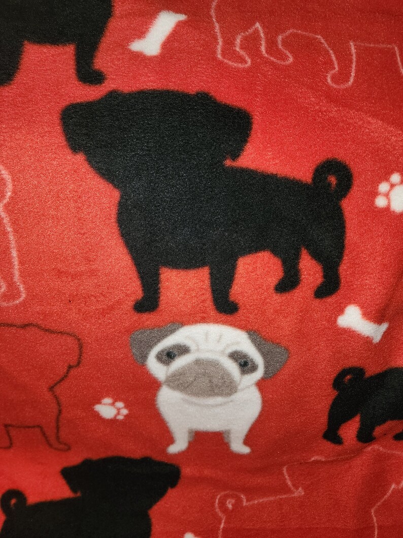 Pug/ Dog Red Fleece Pet Blanket Etsy