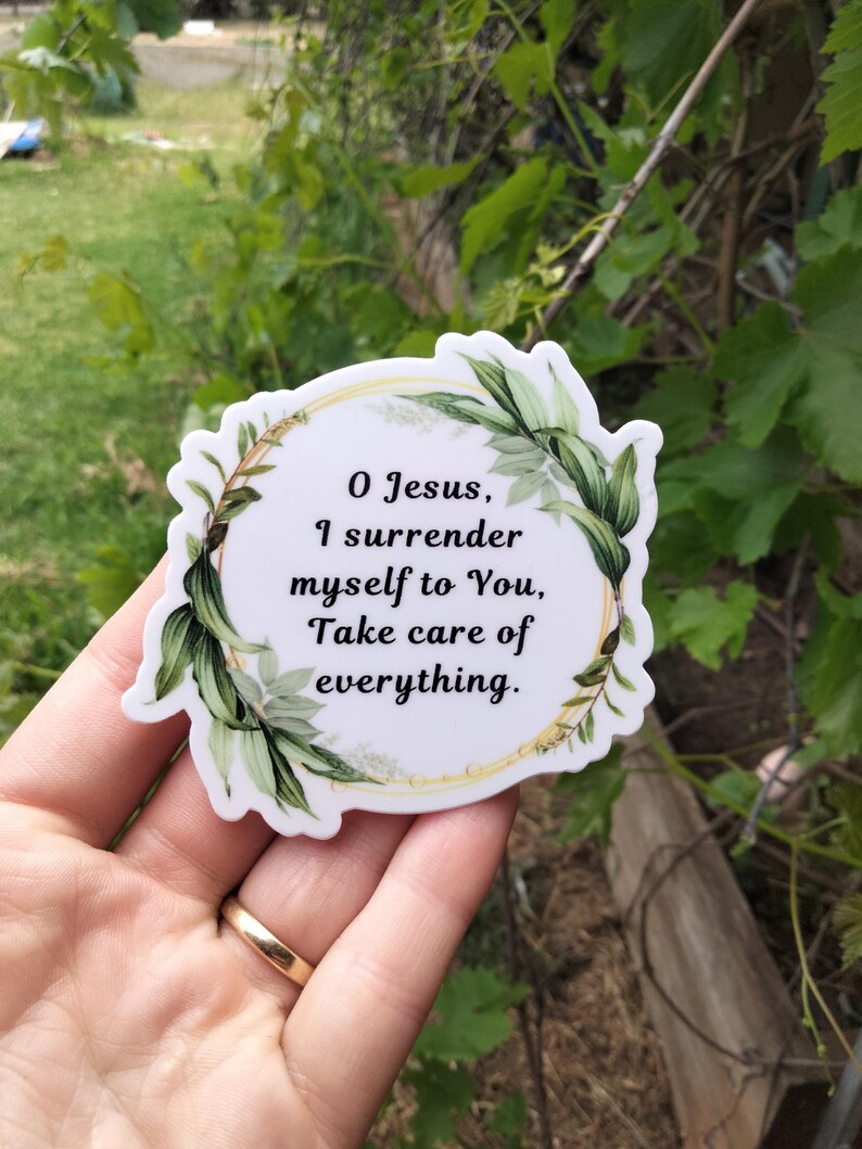 Surrender Prayer Catholic Vinyl Sticker | Motherhood Gift (76mm X 72mm ...