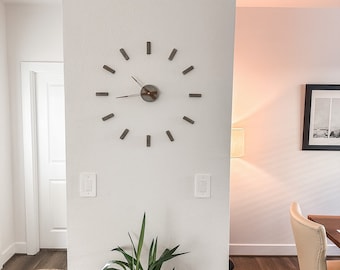 Modern-Inspired Cement Clock, Large wall clock, Home Decor, DIY Clock, Living room.