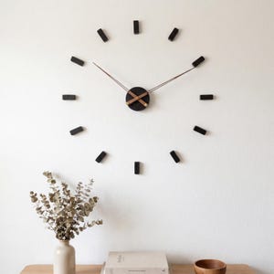 Large Handmade Cement Wall Clock – Modern Minimalist Home Decor with Silent Mechanism, Adjustable DIY Design