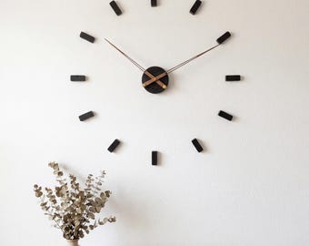 Large Handmade Cement Wall Clock – Modern Minimalist Home Decor, Adjustable DIY Design