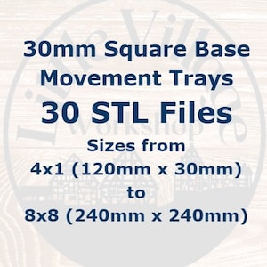 30mm Movement Trays STL Files: Wargaming 3D Print (Digital Download)