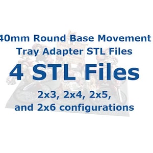 40mm Round Base Movement Trays STL Files: Wargaming Adapters (Digital Download)