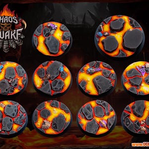 Chaos Dwarf Bases for Blood Bowl, Fantasy Football, and other miniatures games