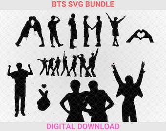 Pakiet Bangtan Army SVG | Naklejka Kpop | Wektorowe pliki do cięcia dla Cricut i Silhouette | Grafika Kpop | Do druku