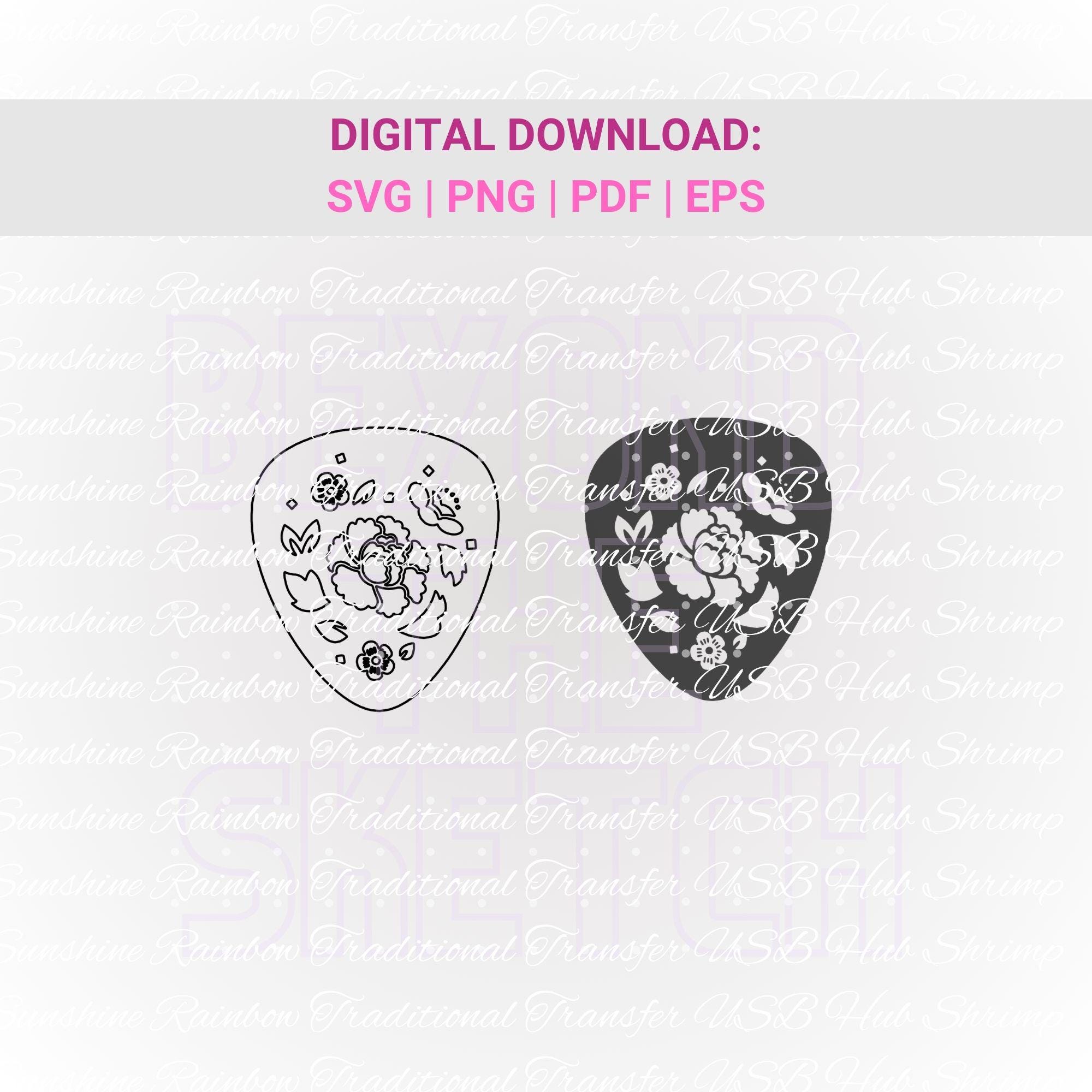 Kpop Lotus Flower Guitar Pick SVG PNG, Dday Decal Sticker T-shirt