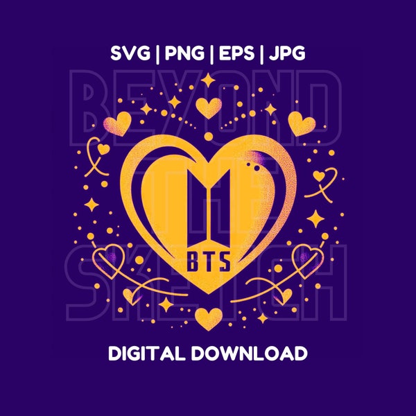 BTS SVG, Bts Love Youself Png Eps Jpg, Heart svg, Bts, Bangtan boys, Borahae, Bts merch, Kpop svg, Instant Download, Printable