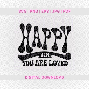 Gelukkig SVG Png Jpg Eps Pdf digitaal bestand | Jin-geïnspireerde vector voor Cricut en silhouet | Kpop-sticker | Afdrukbare illustraties
