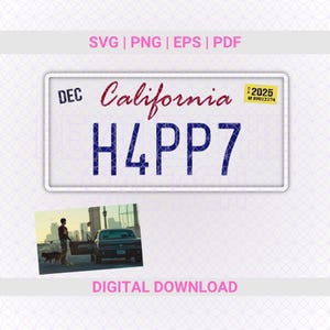 Feliz Svg Png / Jin Bts Feliz Matrícula de California / Archivos de corte vectoriales para Cricut y Silhouette / Calcomanía Bts / Kpop Bts Svg / Clip Art Jin