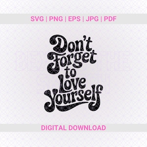 Jin feliz de Kpop SVG PNG / No olvides amarte a ti mismo / Archivos de corte vectoriales para Cricut y Silhouette / Calcomanía de Kpop / Clip Art de Jin