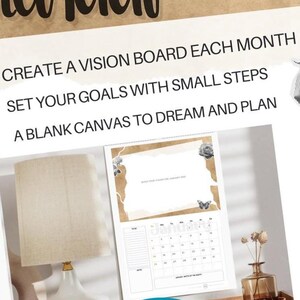 Vision Board Goals Calendar 2026 Monthly Planner, Manifestation Vision ...