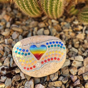 One Love Heart Friendship Mosaic Stone