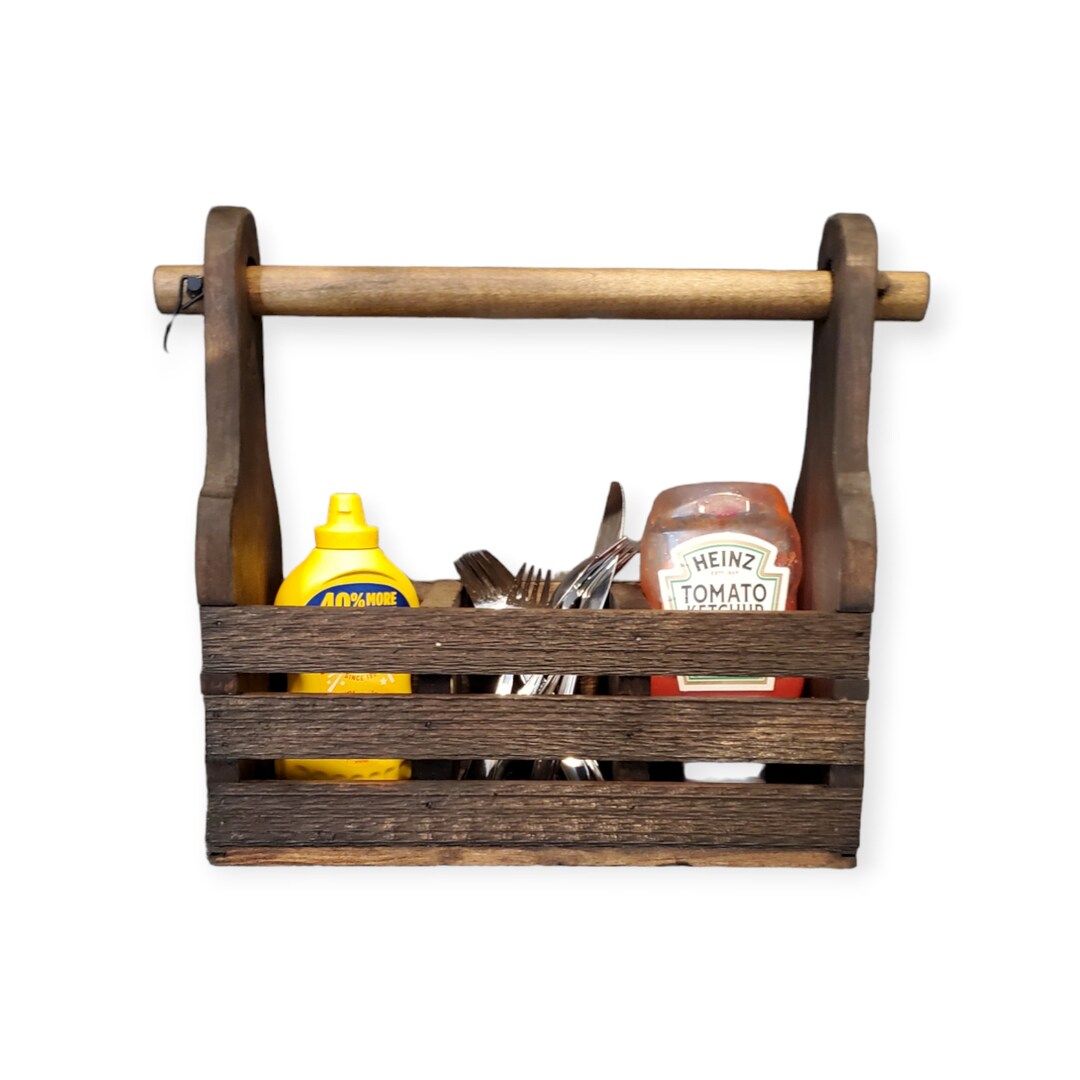 Handcrafted Wooden Cookout Caddy With Paper Towel Holder and - Etsy