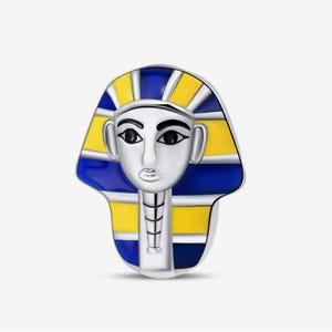 Ancient egypt pharaoh charm, egyptian culture pharaoh charm, silver plated partial silver filled charm for bracelets, necklace pendant